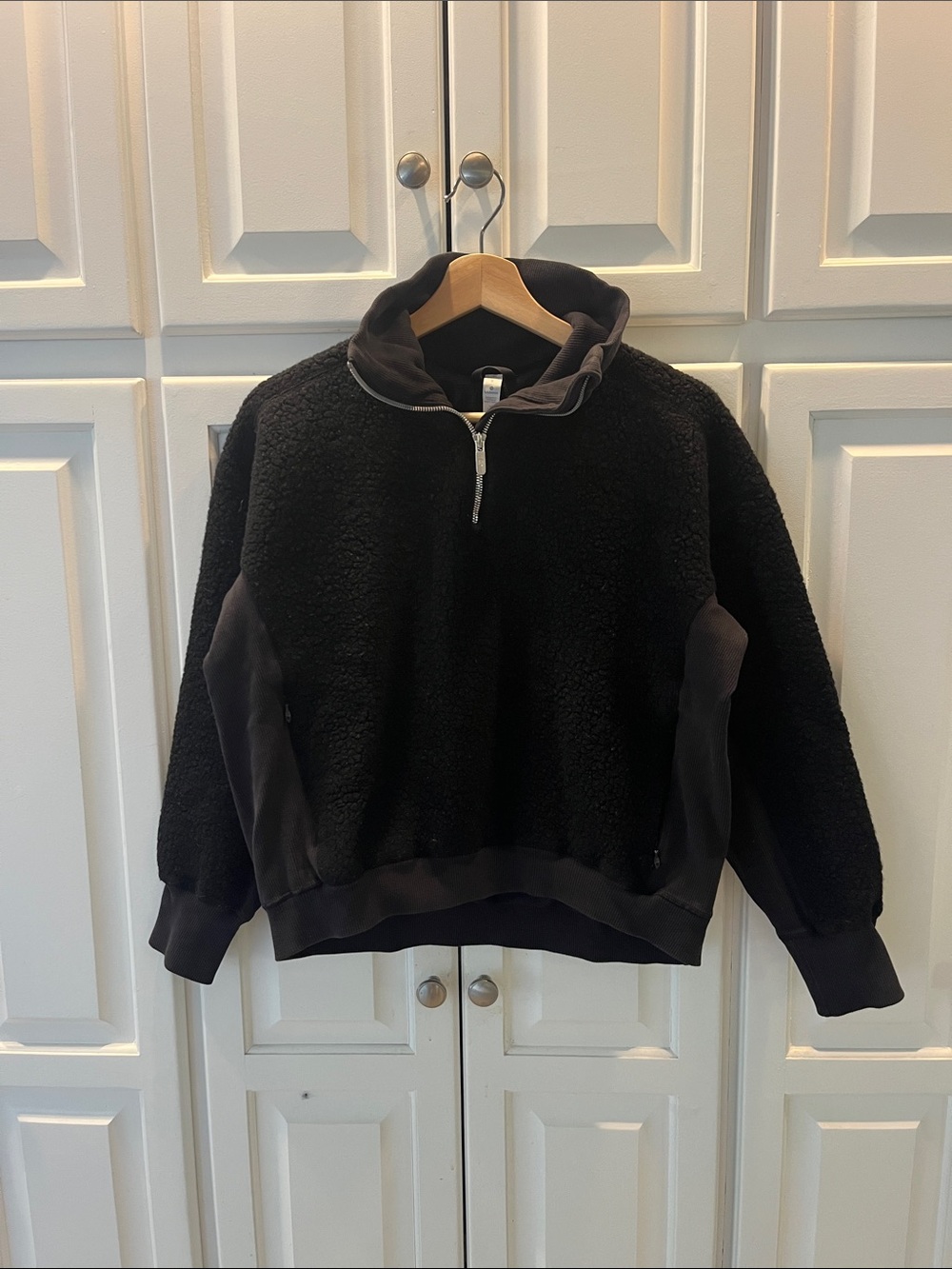 Lululemon Stand Out Black Sherpa Half-Zip Pullover